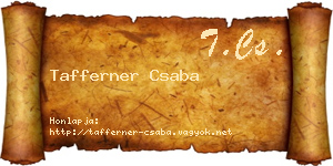 Tafferner Csaba névjegykártya